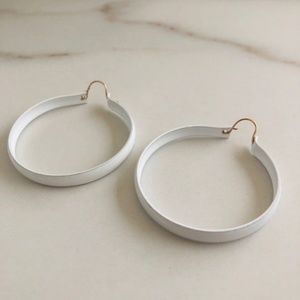Vintage White Mod Enamel Hoops